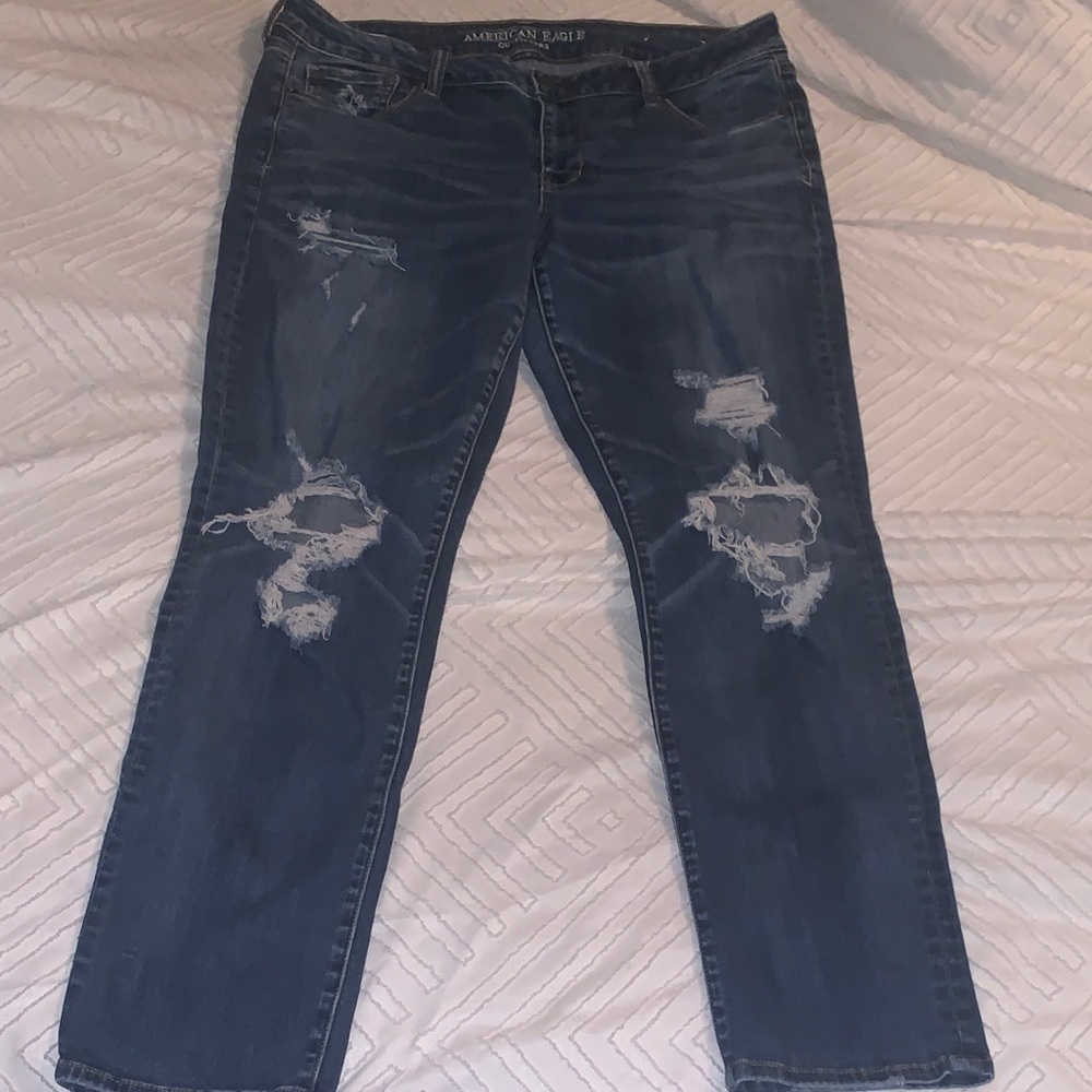 AEO Super Stretch Skinny Jeans Distressed